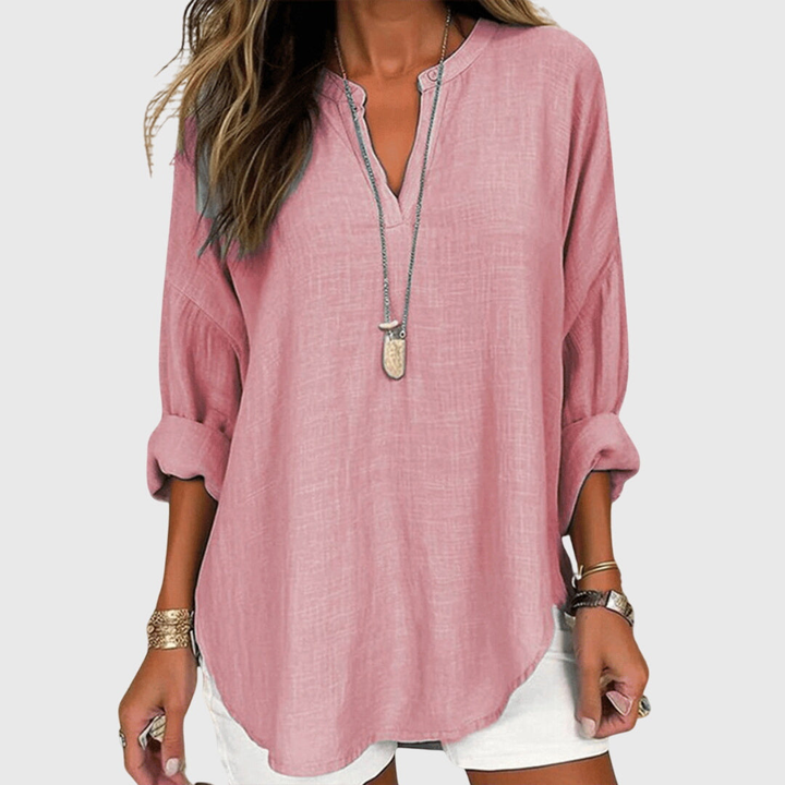 Saoirse™ | Women's Linen V-Neck Shirt