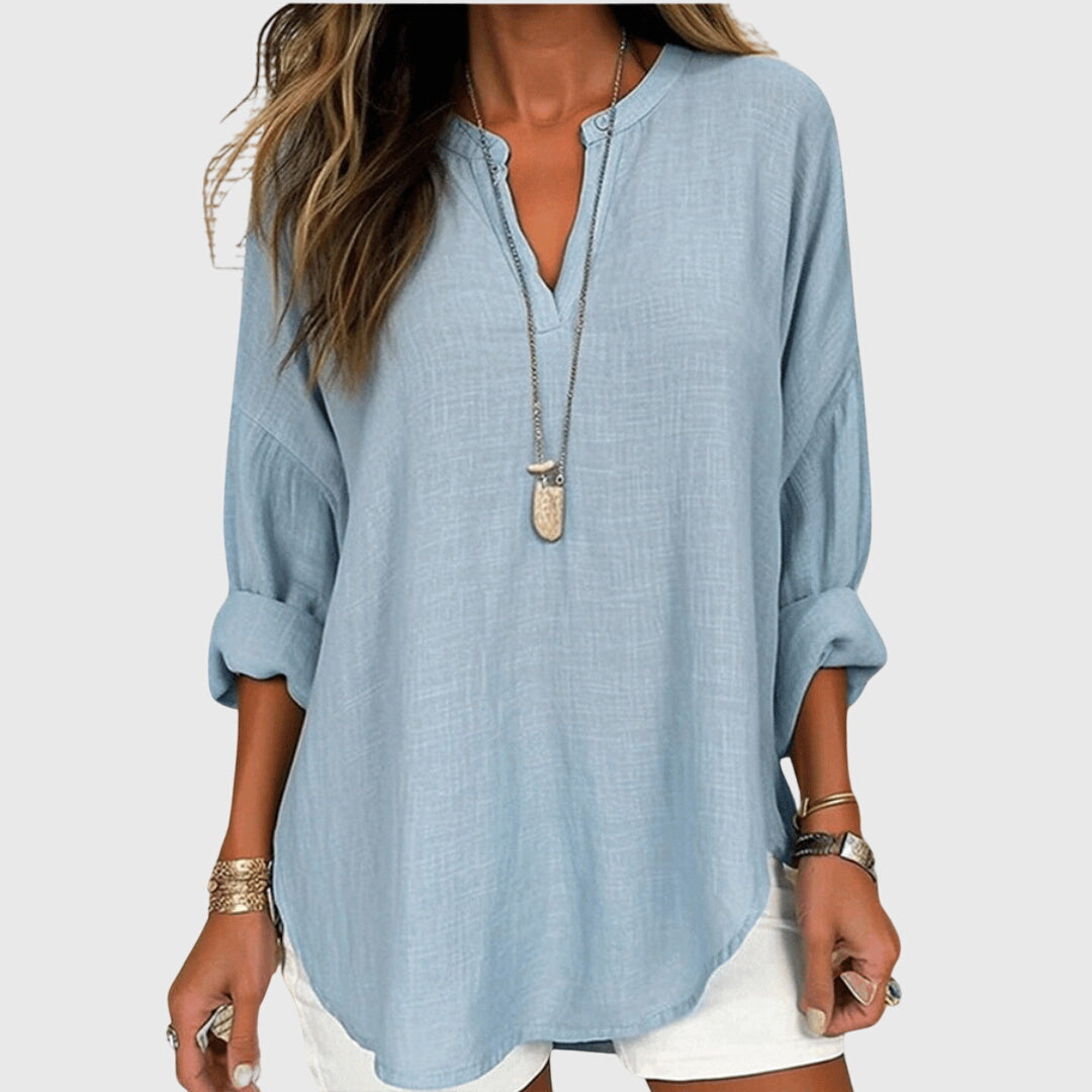 Saoirse™ | Women's Linen V-Neck Shirt