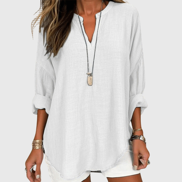 Saoirse™ | Women's Linen V-Neck Shirt