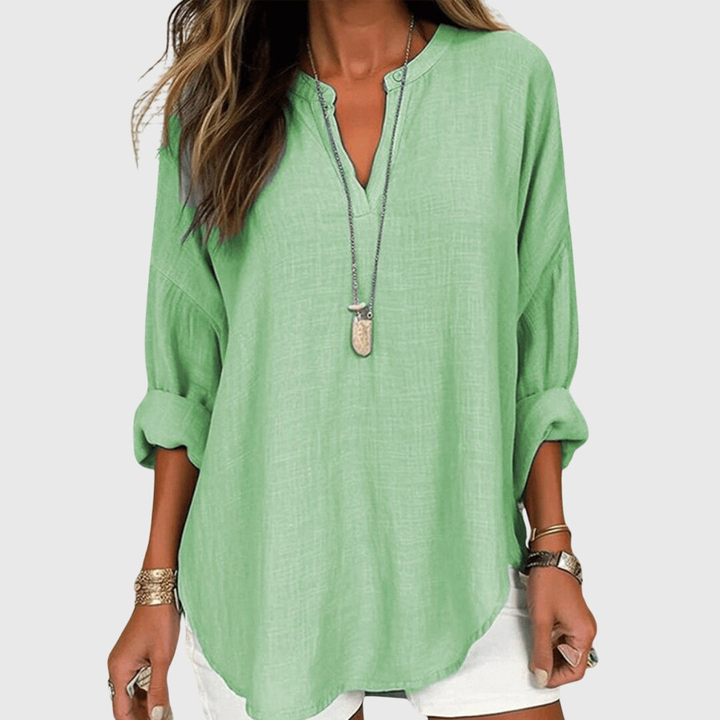 Saoirse™ | Women's Linen V-Neck Shirt