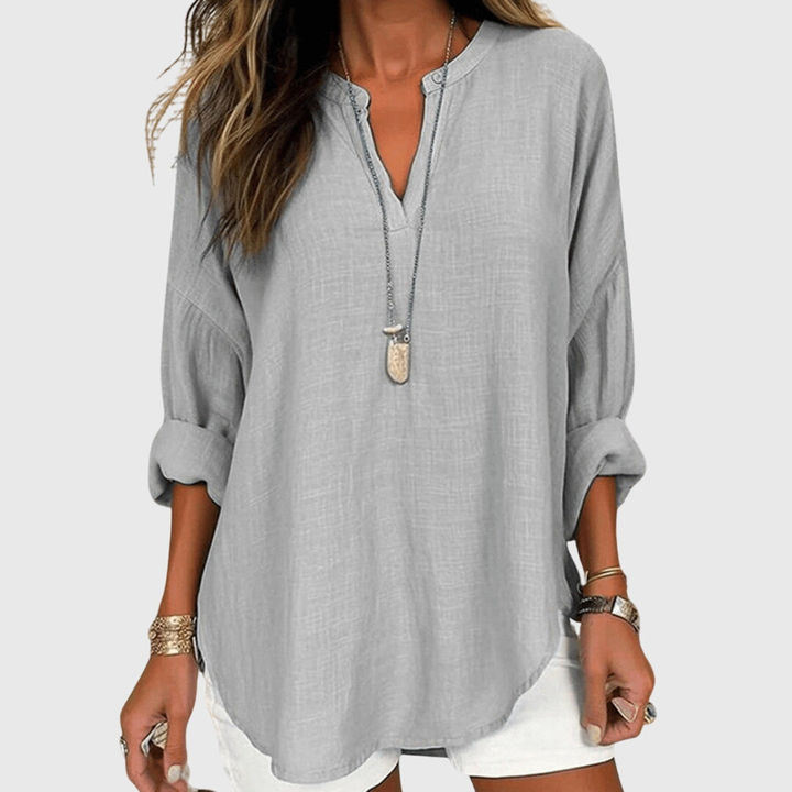 Saoirse™ | Women's Linen V-Neck Shirt