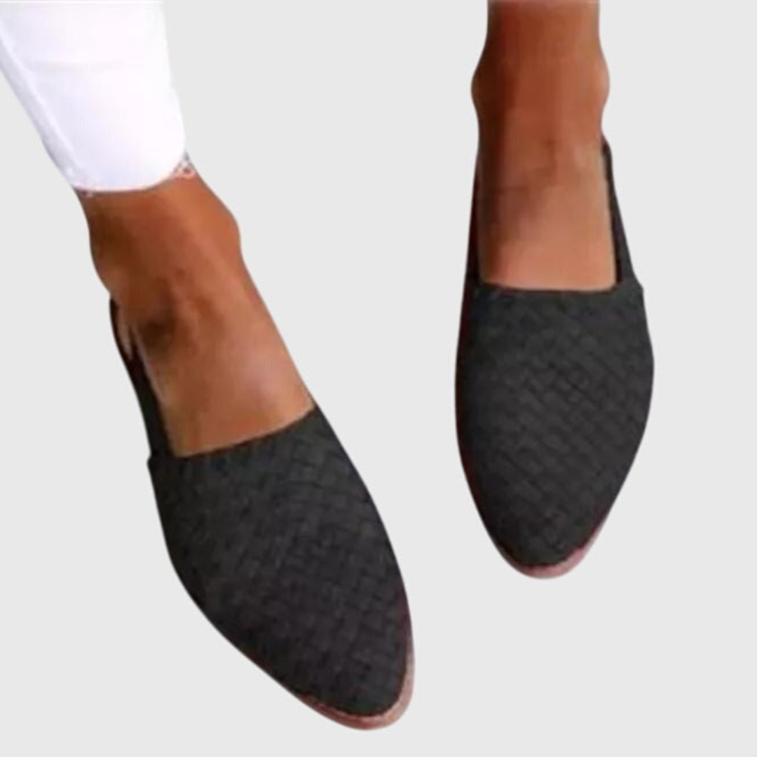 Saskia™ | Women's Leather Woven Slingback Flats