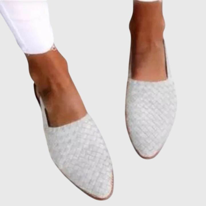 Saskia™ | Women's Leather Woven Slingback Flats
