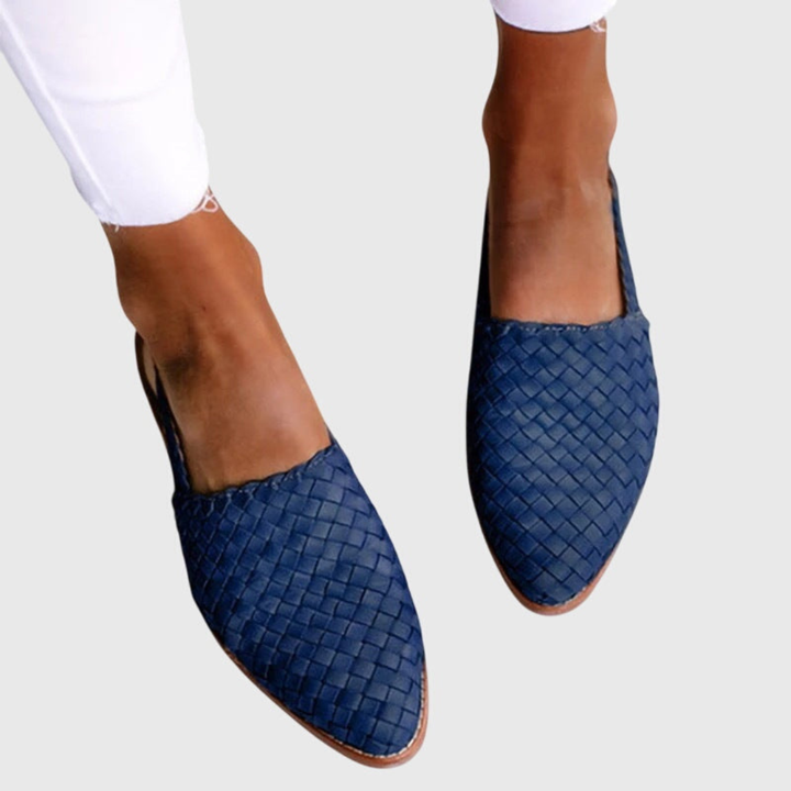 Saskia™ | Women's Leather Woven Slingback Flats