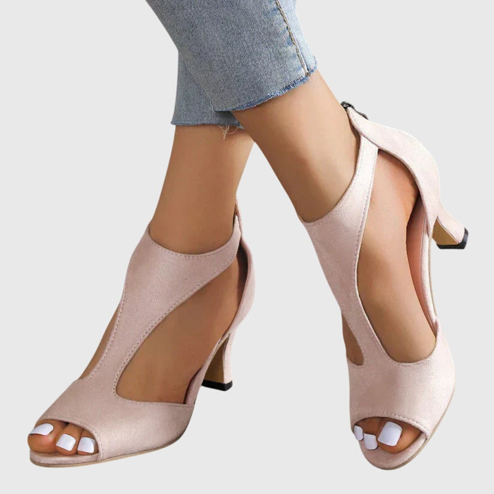 Selene™ | Women's Suede Peep-Toe Heels