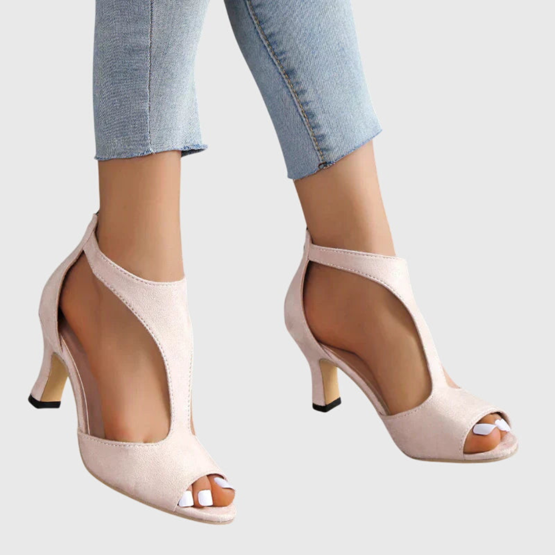 Selene™ | Women's Suede Peep-Toe Heels