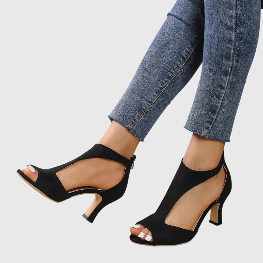 Selene™ | Women's Suede Peep-Toe Heels