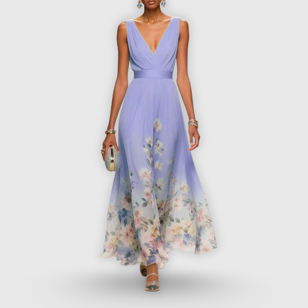 Seraphine™ | Women's Elegant Floral Chiffon Maxi Dress