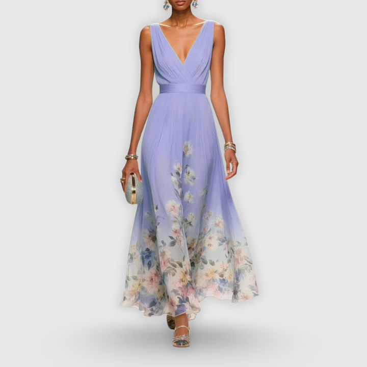 Seraphine™ | Women's Elegant Floral Chiffon Maxi Dress