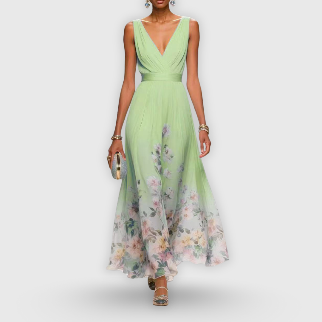 Seraphine™ | Women's Elegant Floral Chiffon Maxi Dress