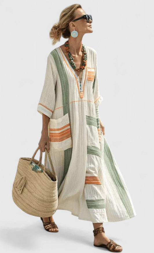Sloane™ | Women's Breathable Linen Kaftan Dress