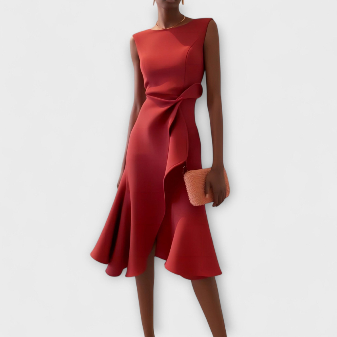 Soraya™ | Women's Elegant Ruffle Midi Dress