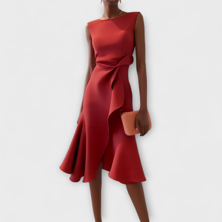 Soraya™ | Women's Elegant Ruffle Midi Dress