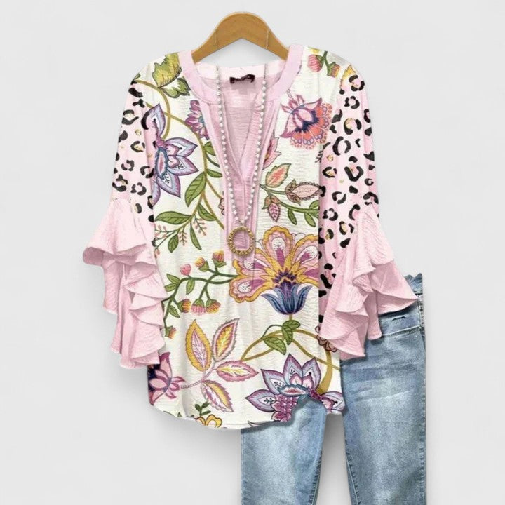 Sutton™ | Women's Soft Linen Printed Blouse