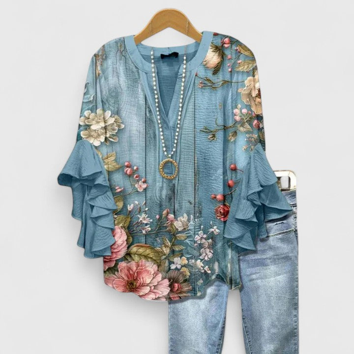Sutton™ | Women's Soft Linen Printed Blouse