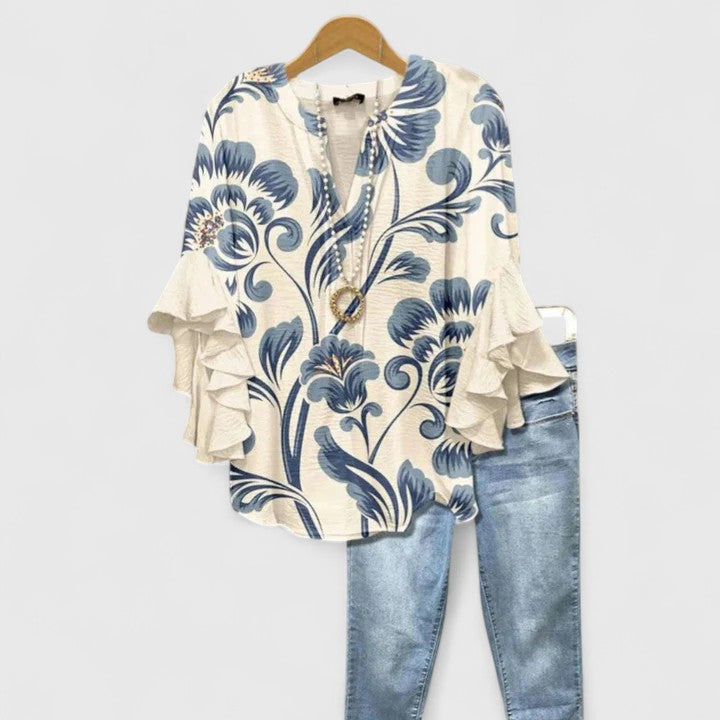 Sutton™ | Women's Soft Linen Printed Blouse