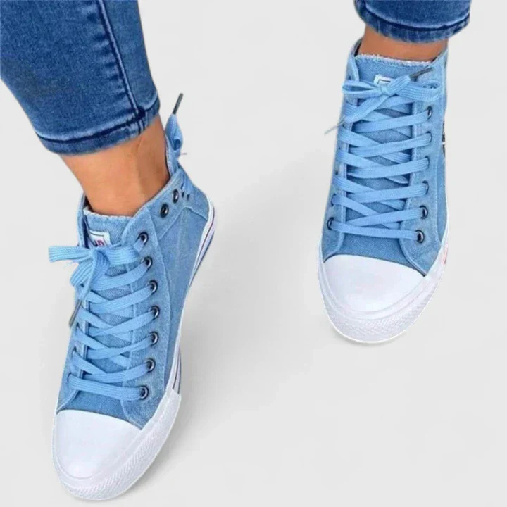 Tallulah™ | Women's Denim Lace-Up Canvas Sneakers