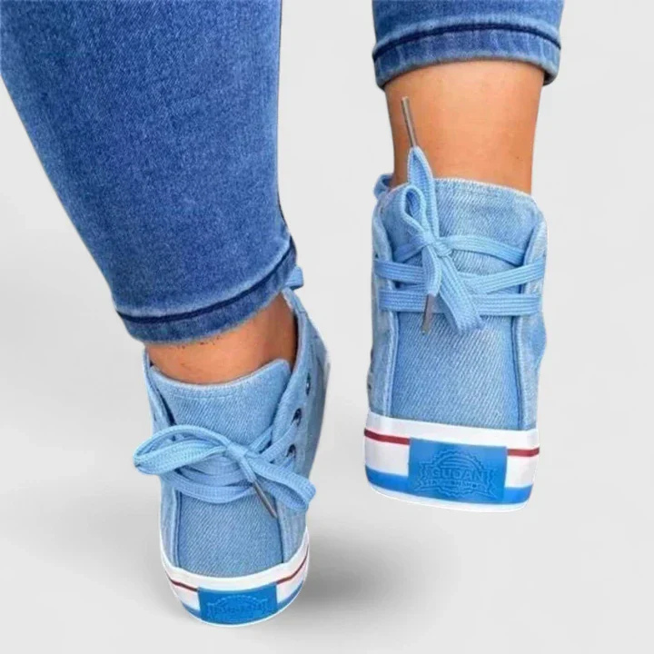 Tallulah™ | Women's Denim Lace-Up Canvas Sneakers