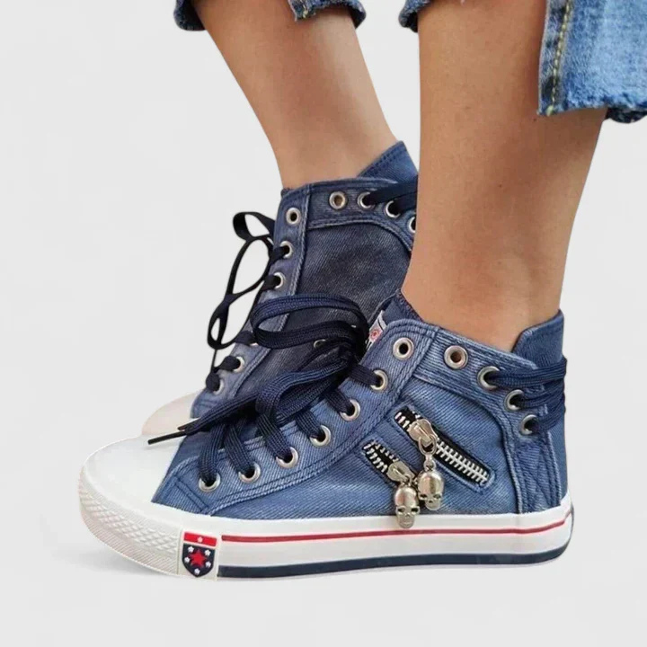 Tallulah™ | Women's Denim Lace-Up Canvas Sneakers