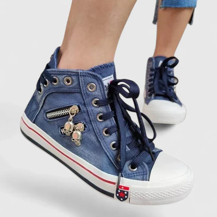 Tallulah™ | Women's Denim Lace-Up Canvas Sneakers