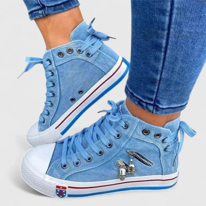 Tallulah™ | Women's Denim Lace-Up Canvas Sneakers