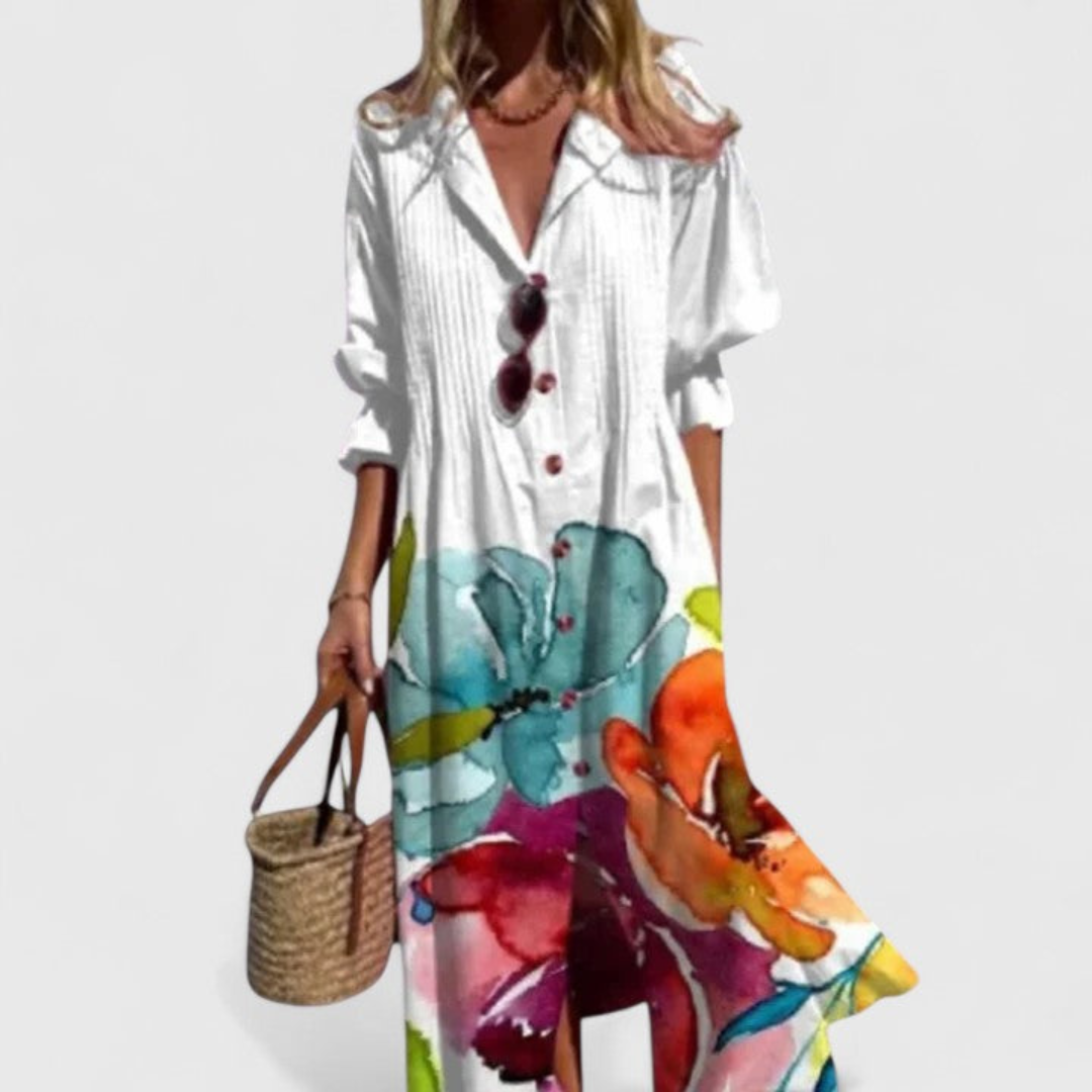 Thea™ | Women's Breathable Button-Down Maxi Dress