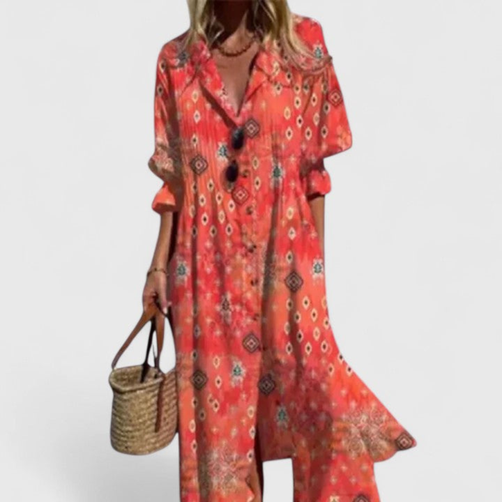 Thea™ | Women's Breathable Button-Down Maxi Dress