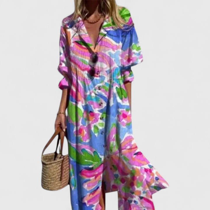 Thea™ | Women's Breathable Button-Down Maxi Dress