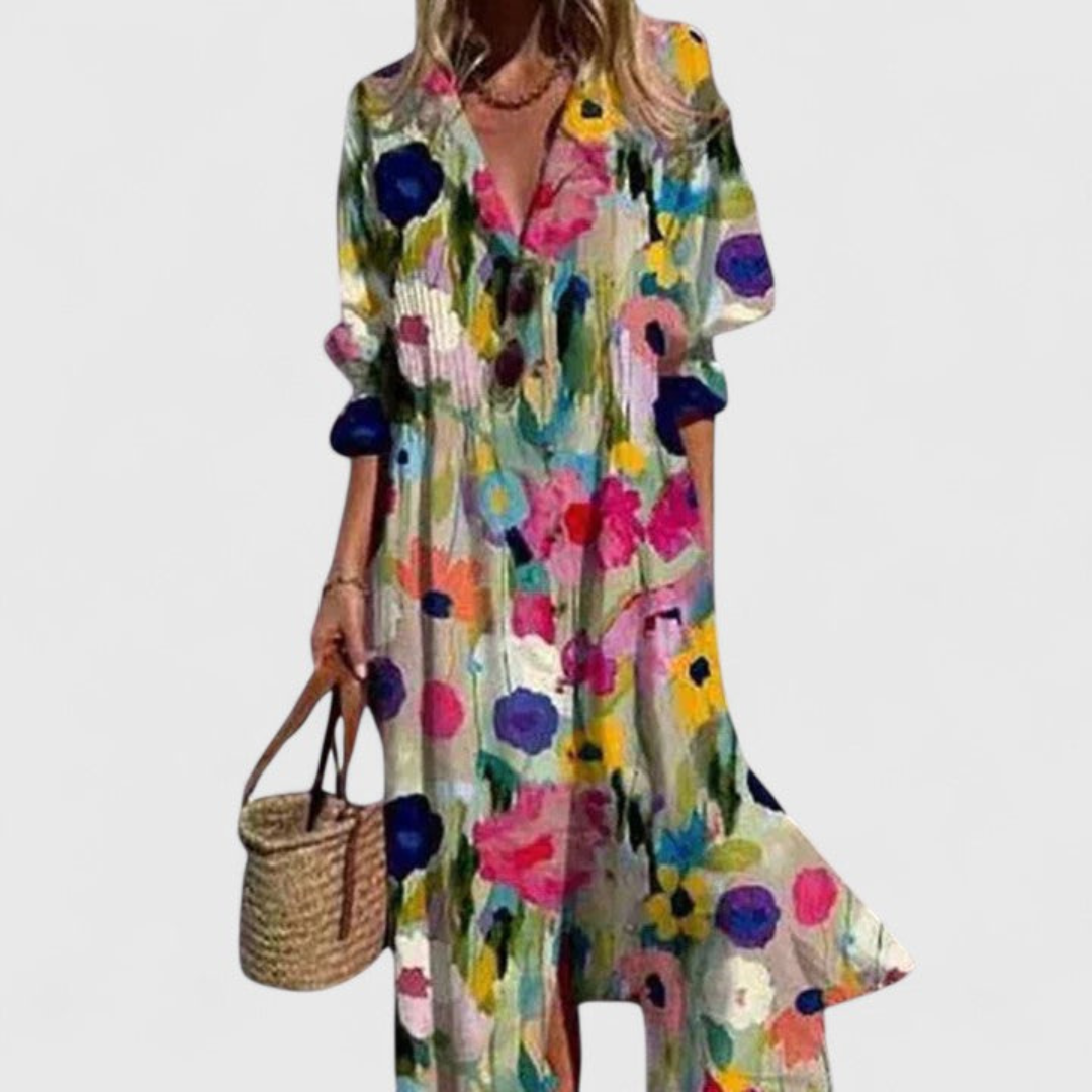 Thea™ | Women's Breathable Button-Down Maxi Dress