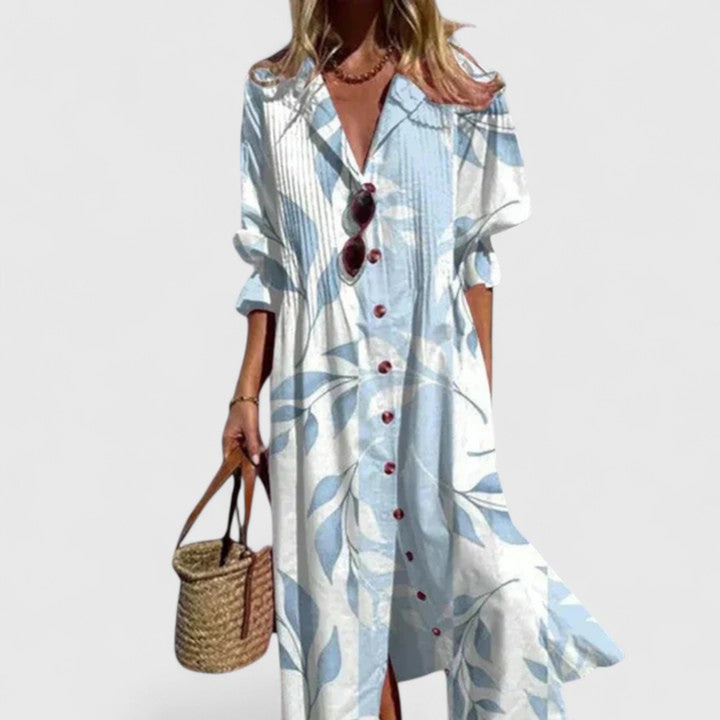 Thea™ | Women's Breathable Button-Down Maxi Dress