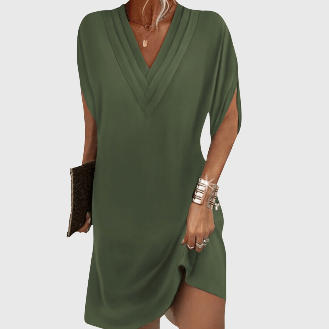 Thea™ | Women's Elegant V-Neck Shift Dress