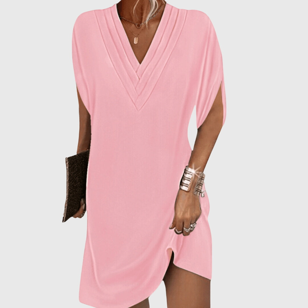 Thea™ | Women's Elegant V-Neck Shift Dress