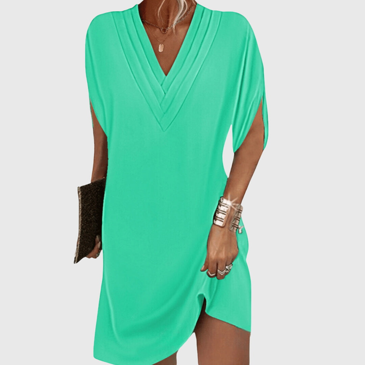 Thea™ | Women's Elegant V-Neck Shift Dress