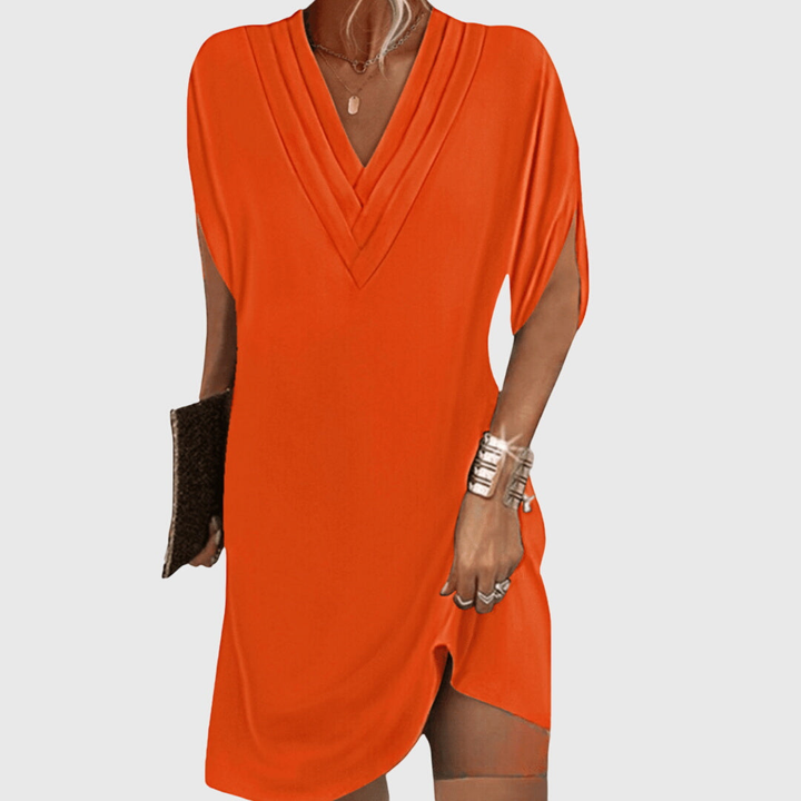 Thea™ | Women's Elegant V-Neck Shift Dress