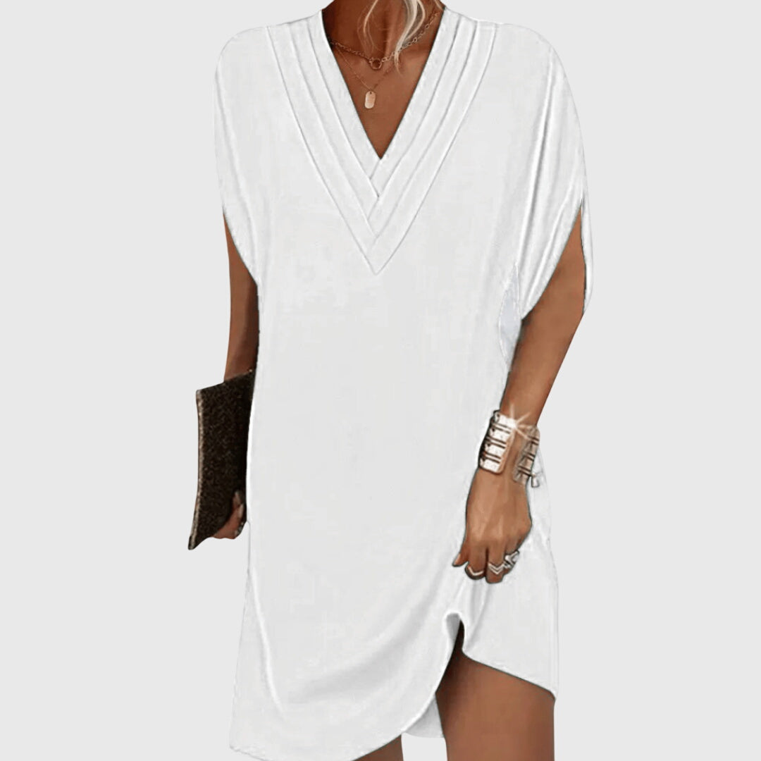 Thea™ | Women's Elegant V-Neck Shift Dress