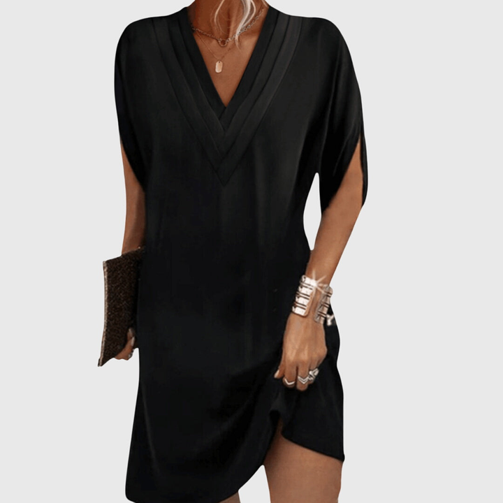 Thea™ | Women's Elegant V-Neck Shift Dress